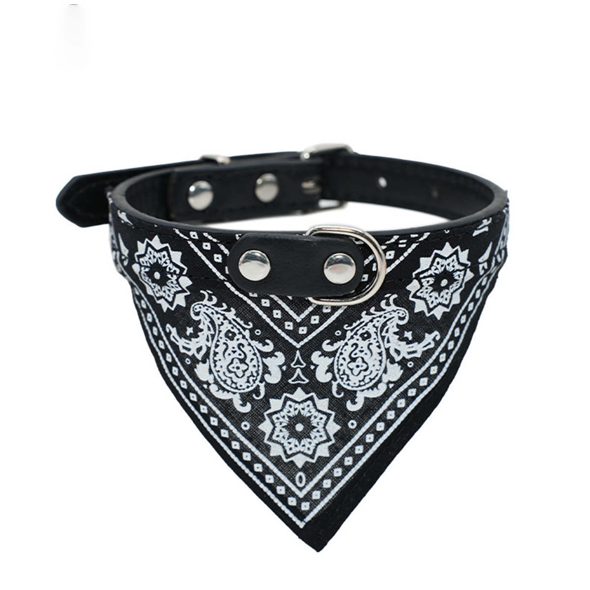 Four-Season PU Dog Collar with Triangle Bandana_CWMM7434