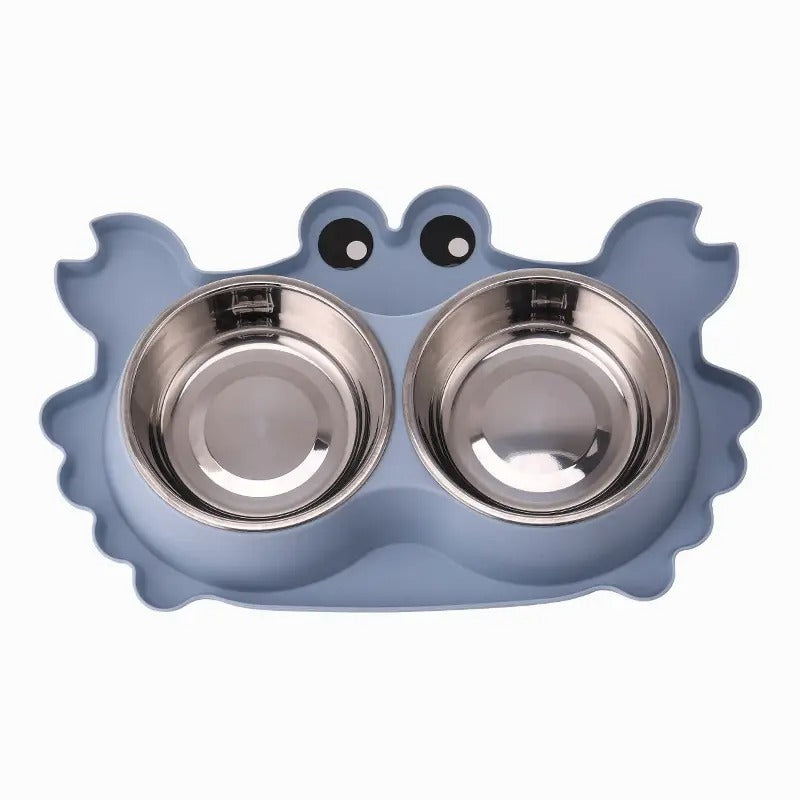 Crab Dual Pet Cat Dog Bowl,Detachable Non-Slip_CWMM5156