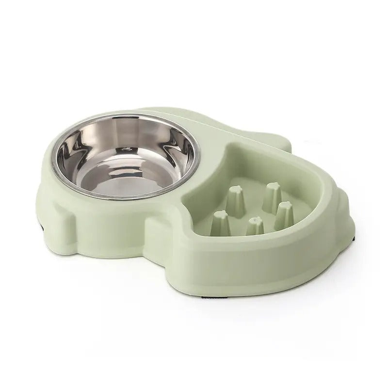 Cartoon Slow Feeder Dual Pet Bowl,Water & Food_CWMM5232