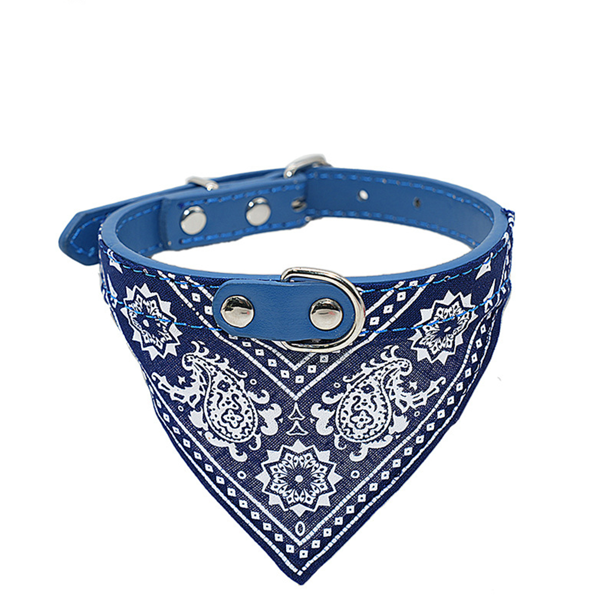 Four-Season PU Dog Collar with Triangle Bandana_CWMM7434