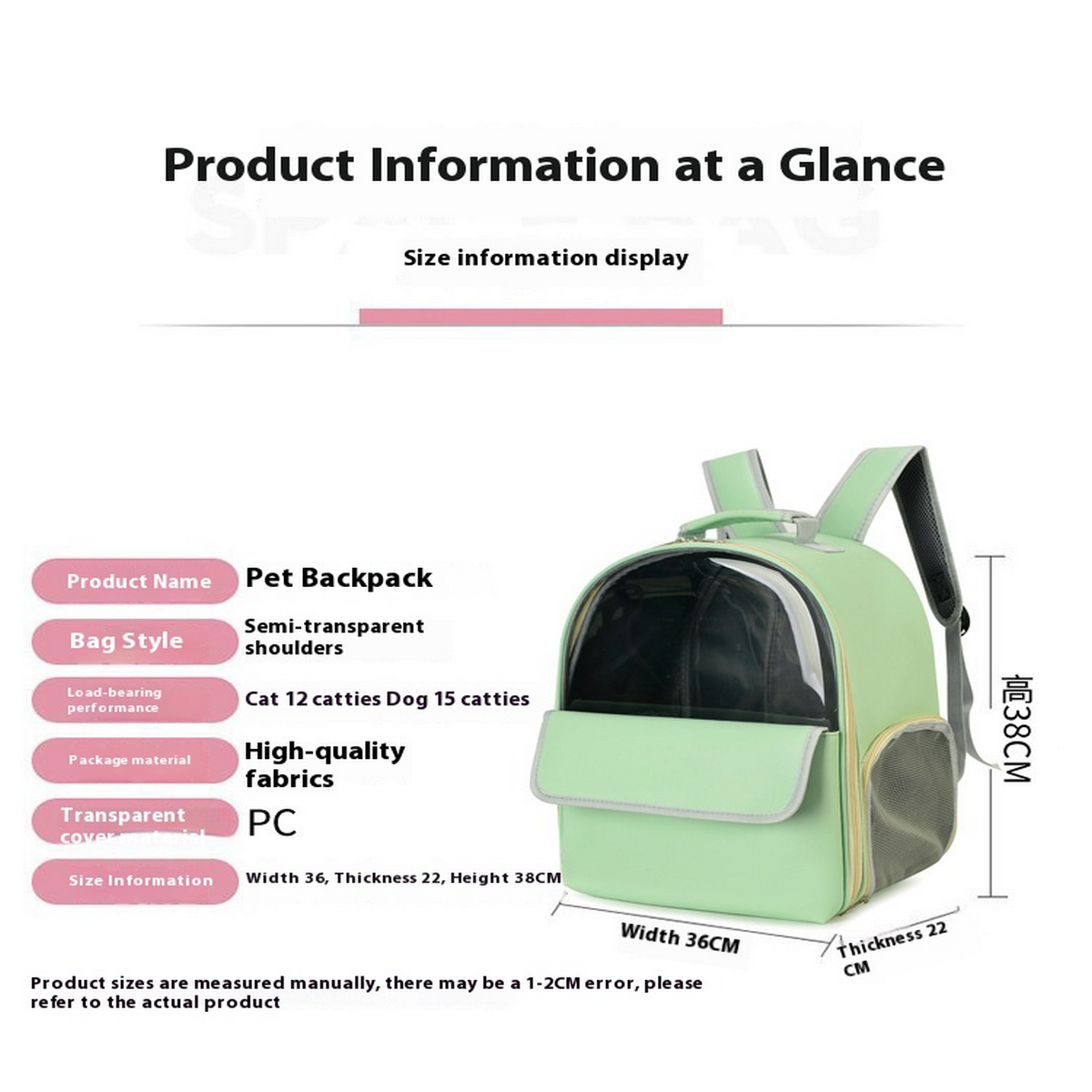 PawGlam Transparent Pet Backpack_CWMM6853
