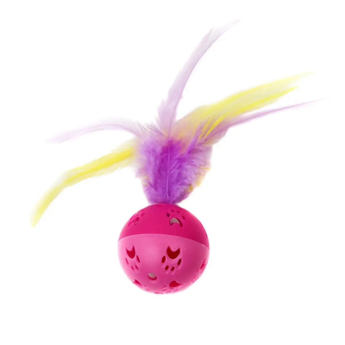 Cat Toy Balls with Feathers and Bell Paw Prints_CWMM6803