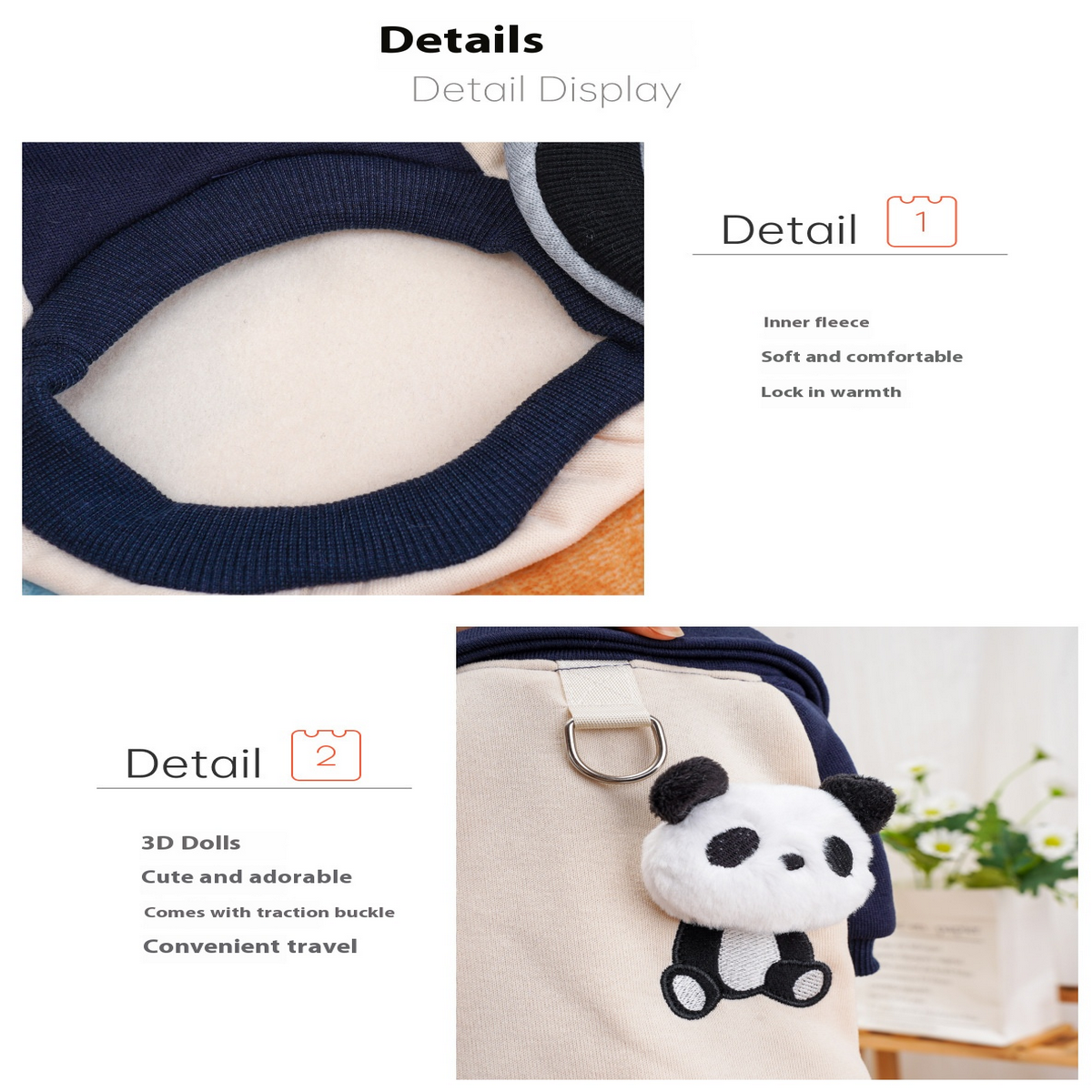Panda Plush Pet Hoodie – Cute Dog & Cat Sweatshirt_CWMM7344