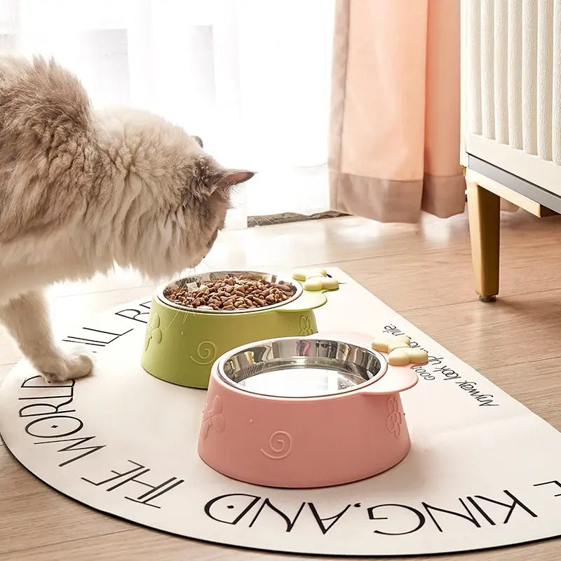 Bowknot Cat Dog Pet Bowl With Stainless Steel_CWMM5180