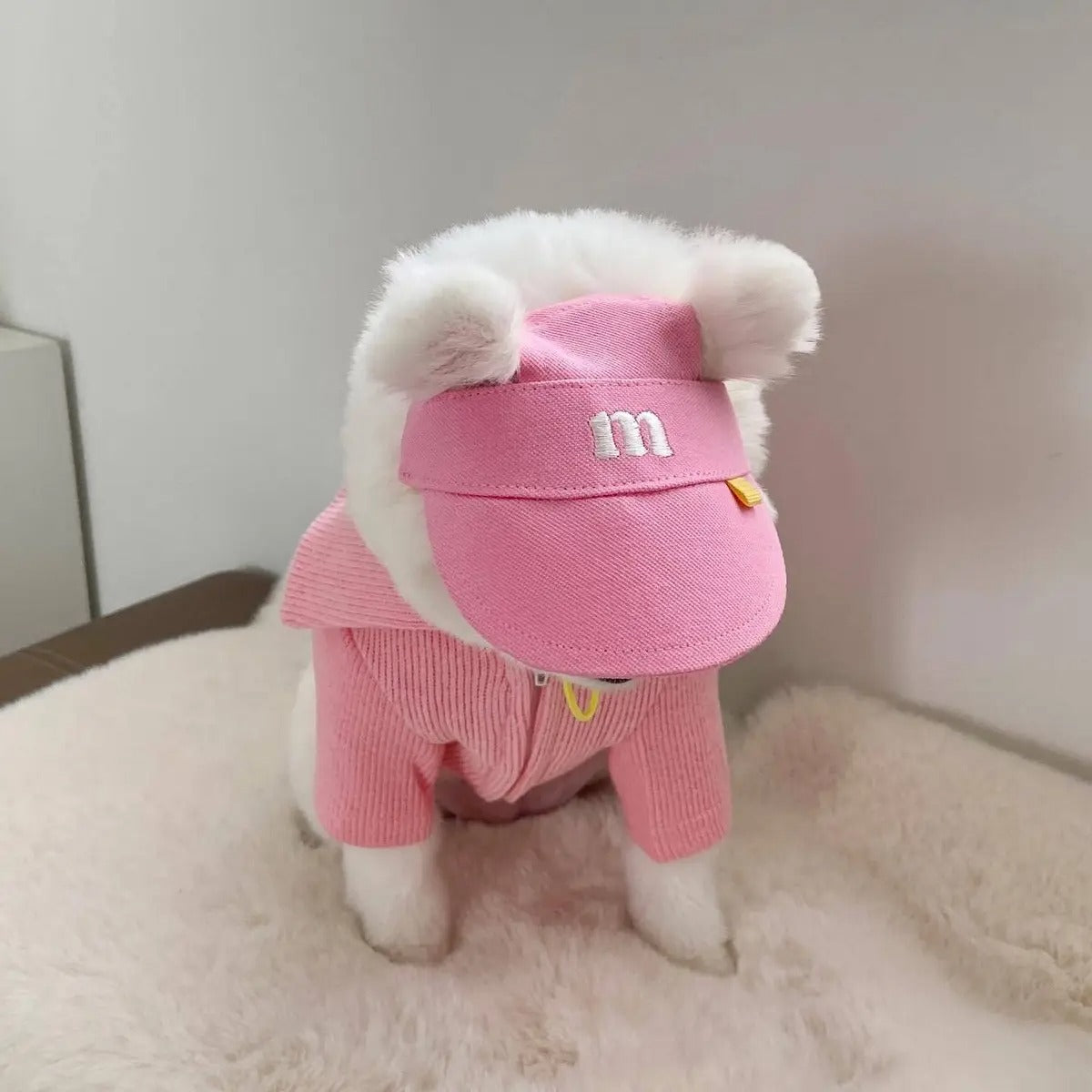 Embroidered M Pet Sun Hat – Adjustable & Stylish_CWAH3703