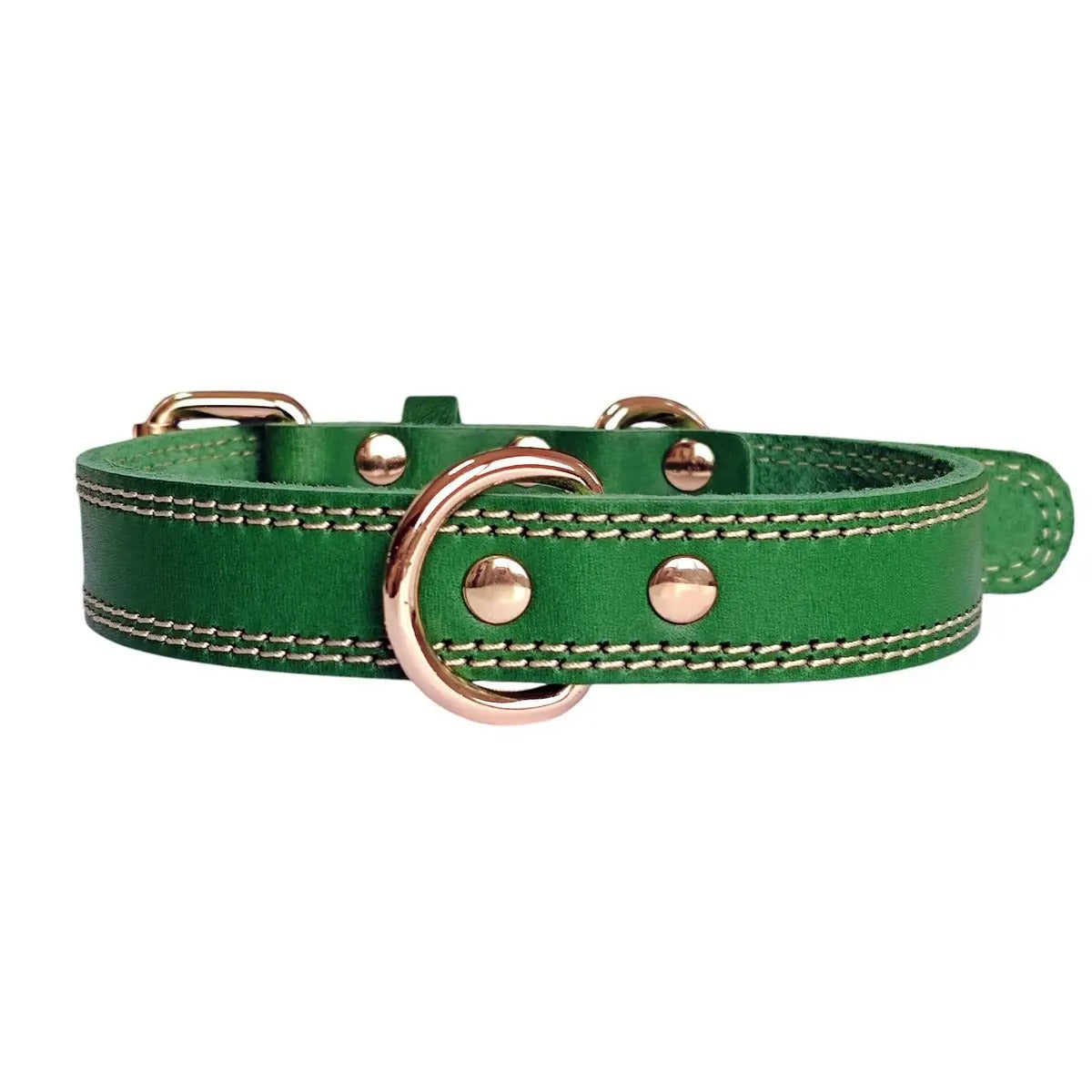 Full Grain Leather Pet Collar with D-Rings_CWMM7677