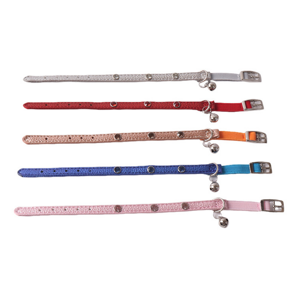 PU Leather Cat Collar – Rhinestone & Buckle_CWMM7732