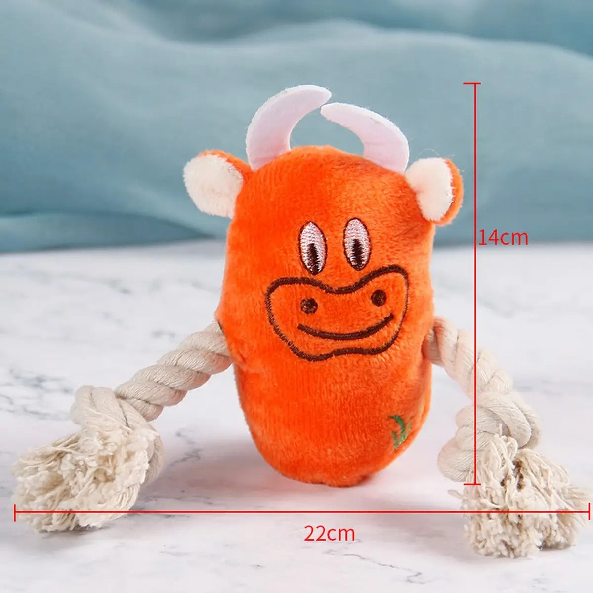 Cotton rope teething plush cat and dog toys_CWMM5415