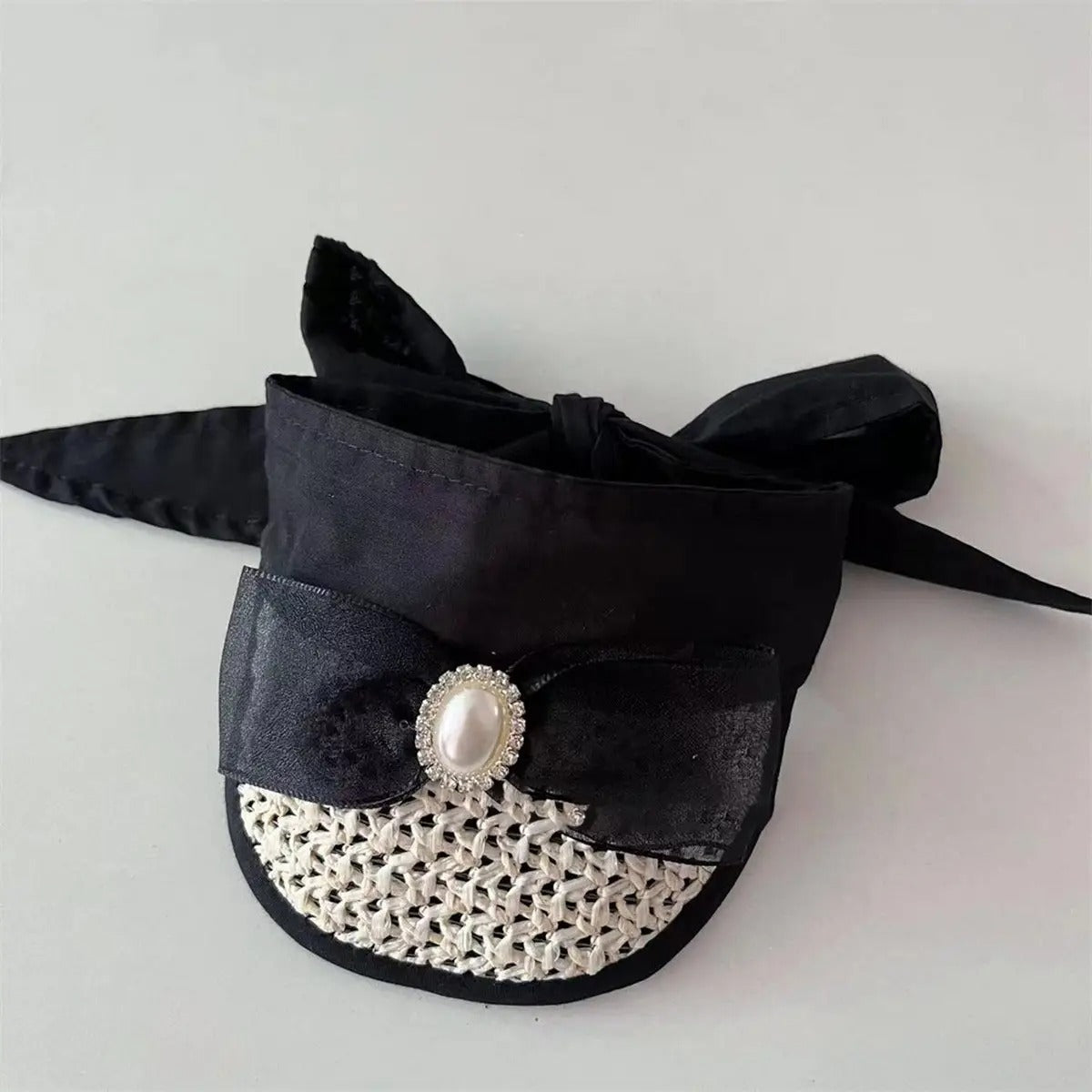Adjustable Lace Sun Hat for Small Dogs & Cats_CWAH3712