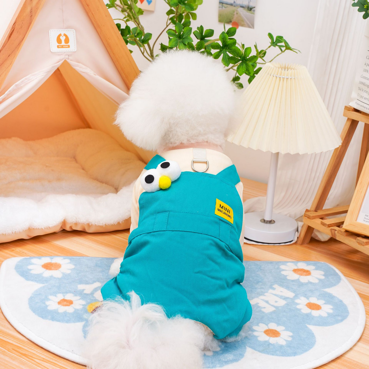 Denim Layered Pet Coat – 4-Leg Padded Jacket_CWMM7346