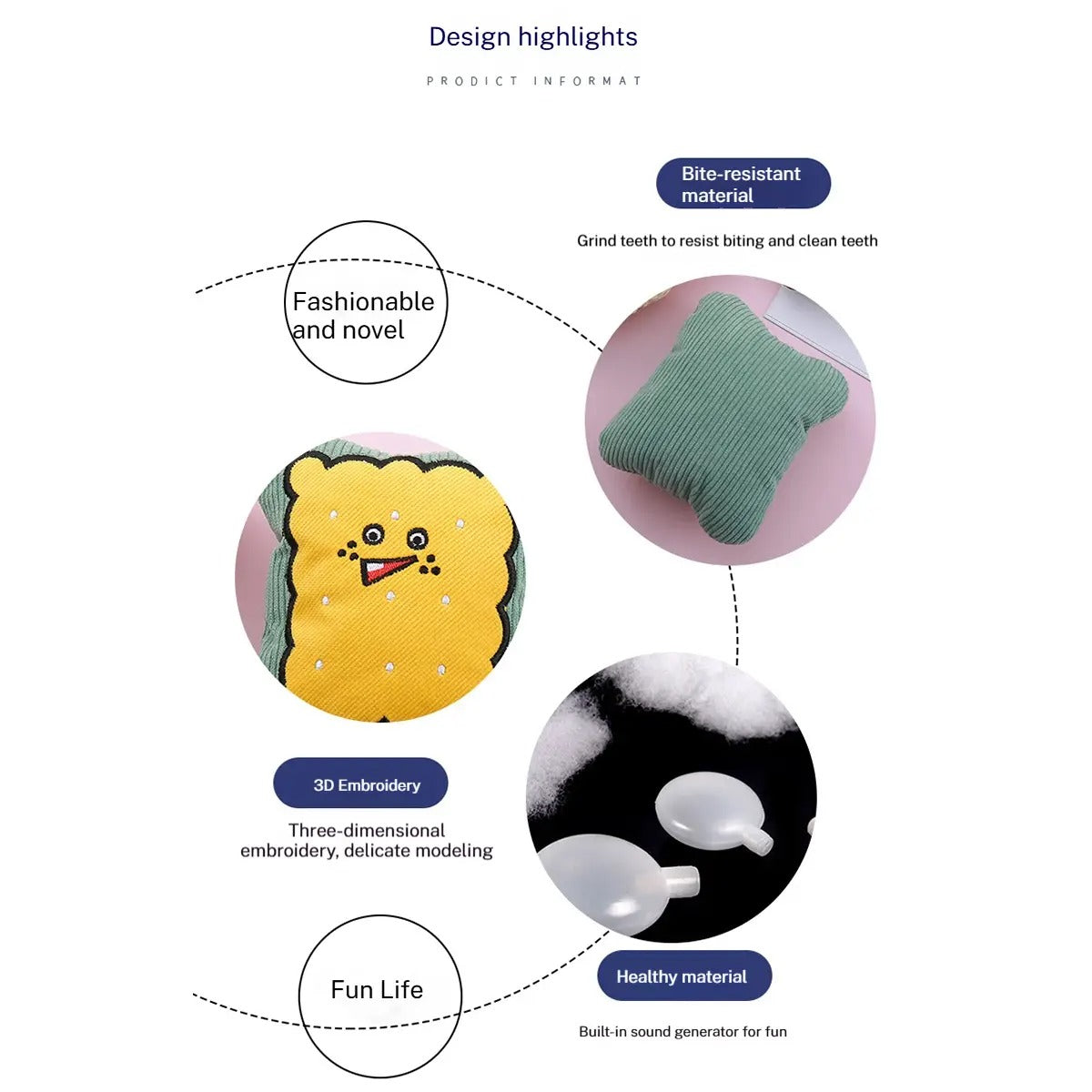 Corduroy cute companion toy, durable pet chew toy_CWMM5483