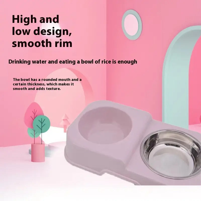 Dual Pet Bowl, Non-Slip, Spill-Proof Dog/Cat Bowl_CWMM5219