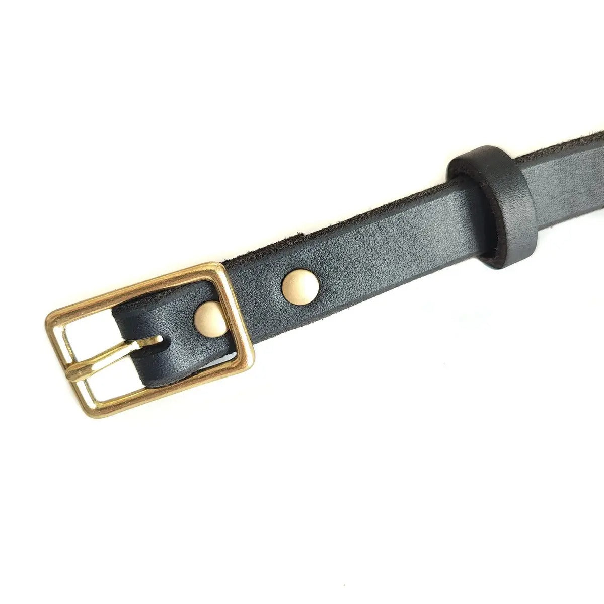 Braided Brass Cowhide Leather Pet Collar Retro_CWMM7679