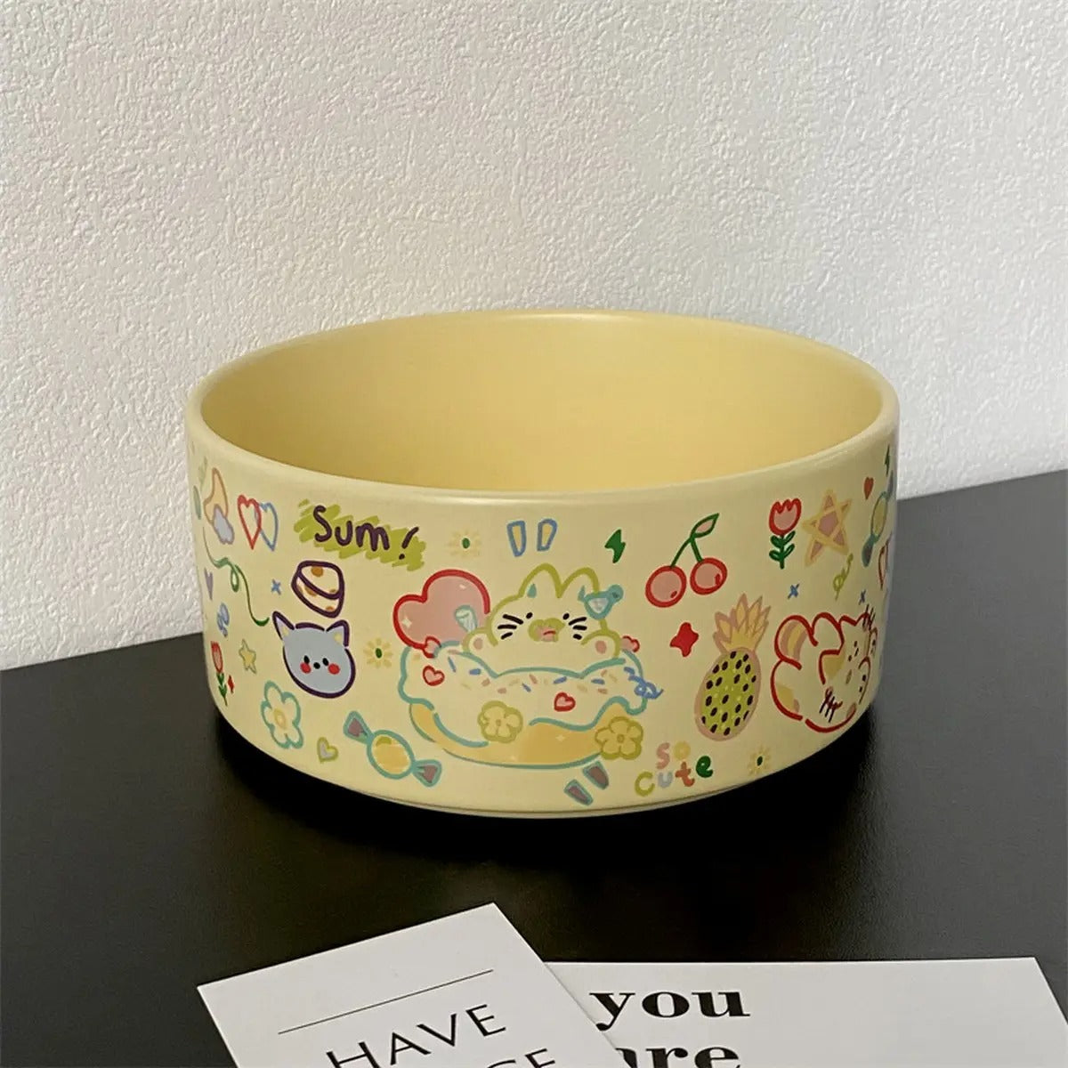 Cartoon Ceramic Pet Food & Water Bowl_CWMM5932