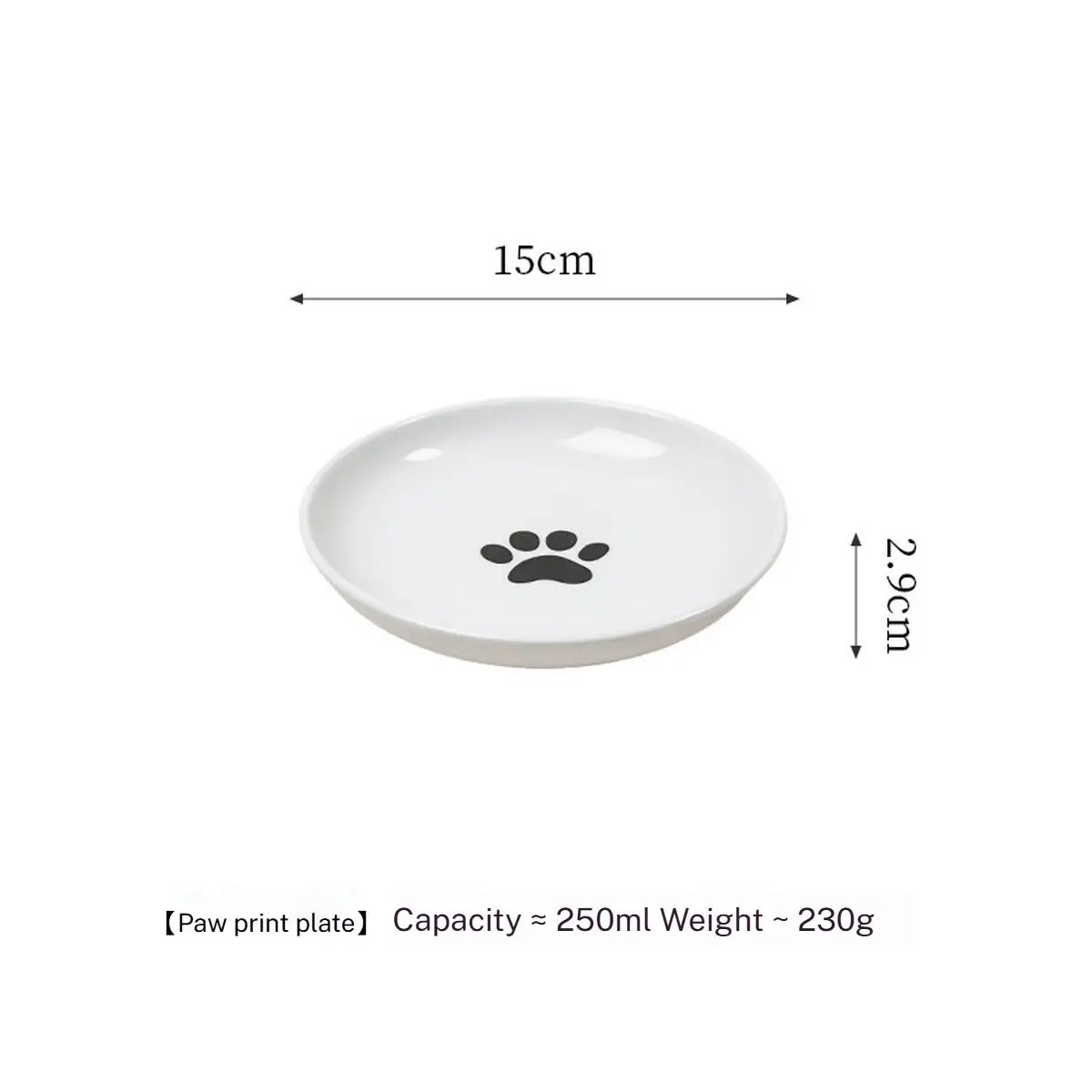 Fishbone Paw Ceramic Pet Bowl with Stand_CWMM5940