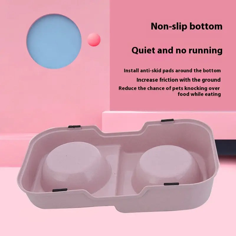 Dual Pet Bowl, Non-Slip, Spill-Proof Dog/Cat Bowl_CWMM5219