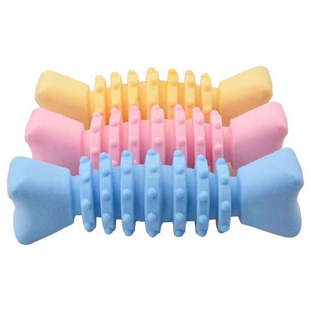 New TPR Macaron Fish Bone Chew Toy for Puppies_CWMM7234