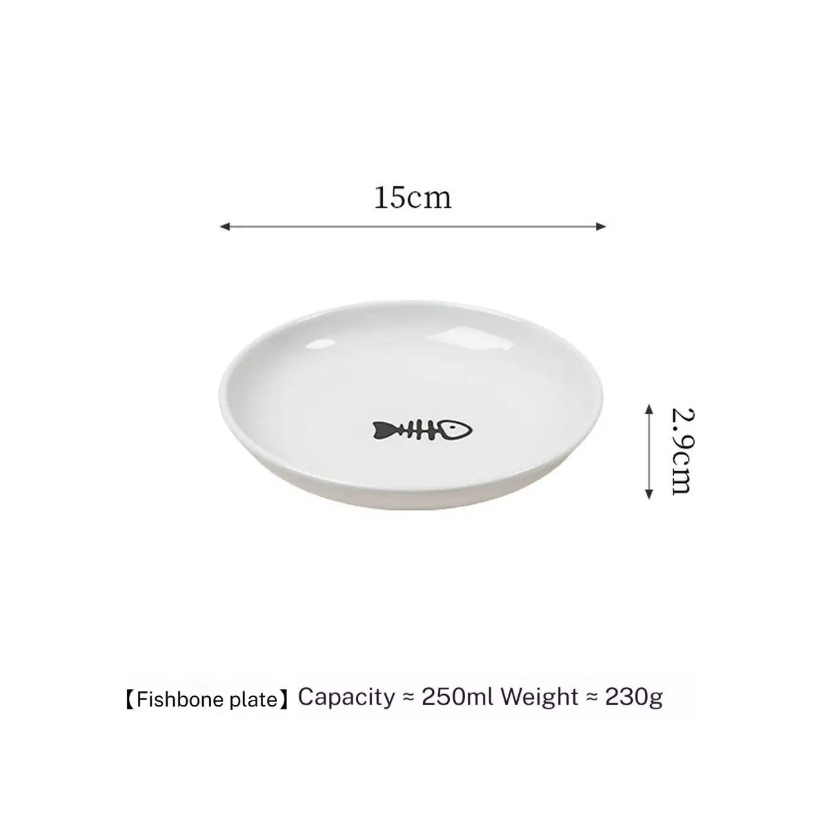 Fishbone Paw Ceramic Pet Bowl with Stand_CWMM5940