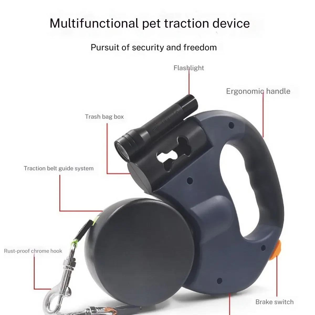 Dual Dog Retractable Leash with LED Light_CWMM6085