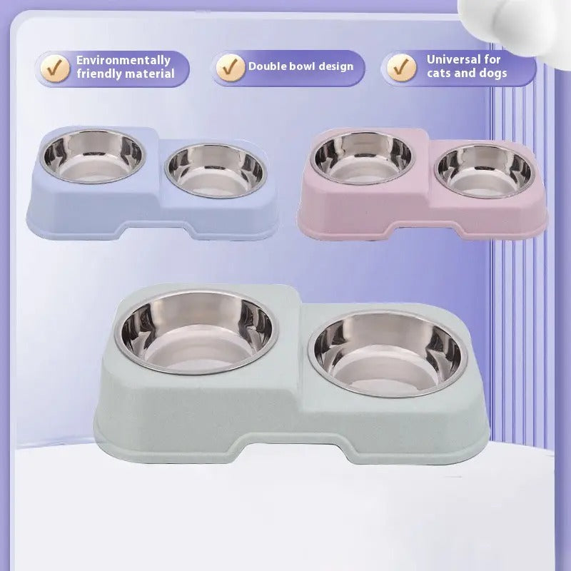 Dual Pet Bowl, Non-Slip, Spill-Proof Dog/Cat Bowl_CWMM5219