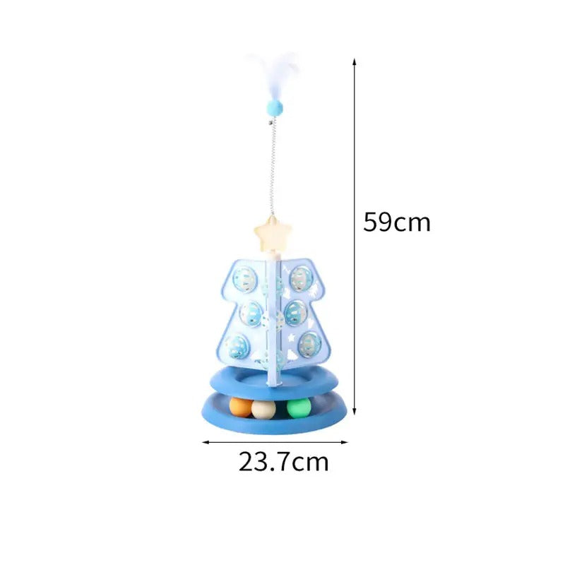 Christmas Tree Shape Cat Toy, with Teaser Wand_CWMM5147