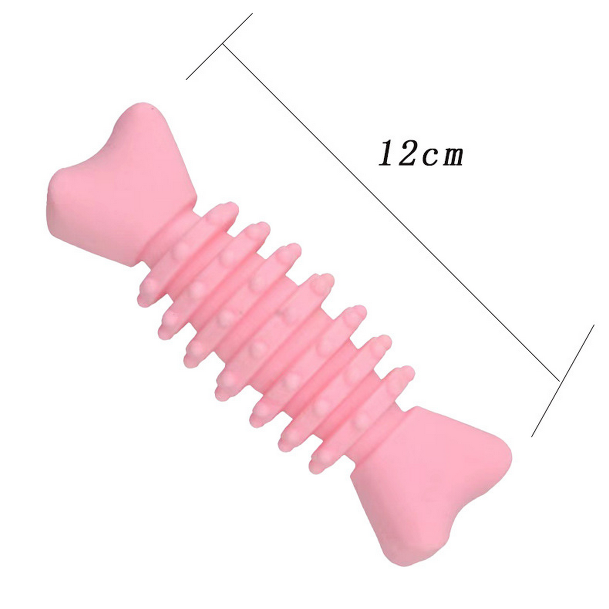 New TPR Macaron Fish Bone Chew Toy for Puppies_CWMM7234