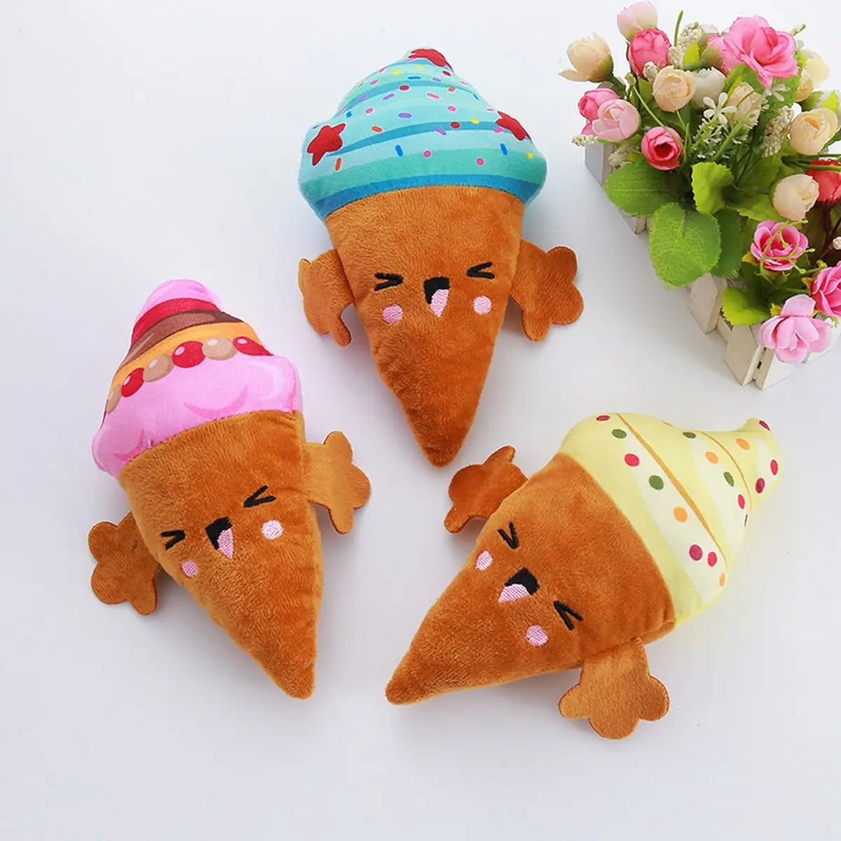 Cute Printed Plush Dog Chew Toy for Stress Relief_CWMM5454