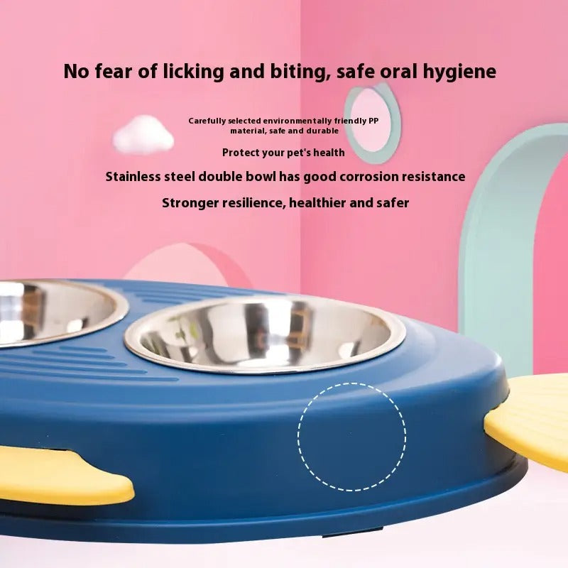 Cute Cartoon Fish-Shaped Double Pet Cat/Dog Bowl_CWMM5231