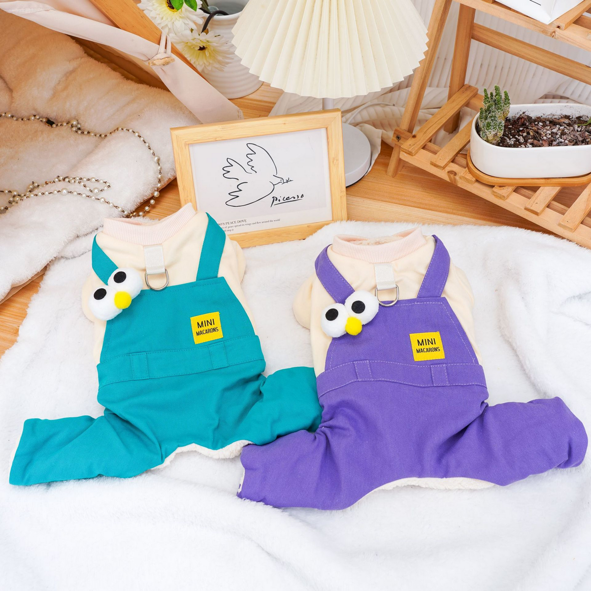 Denim Layered Pet Coat – 4-Leg Padded Jacket_CWMM7346