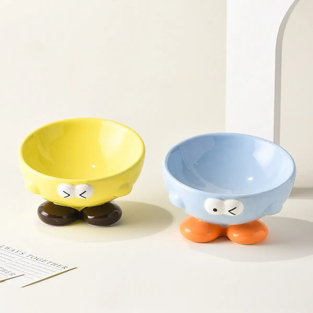 Creative Elevated Pet Bowl with Fun Expressions_CWMM5942