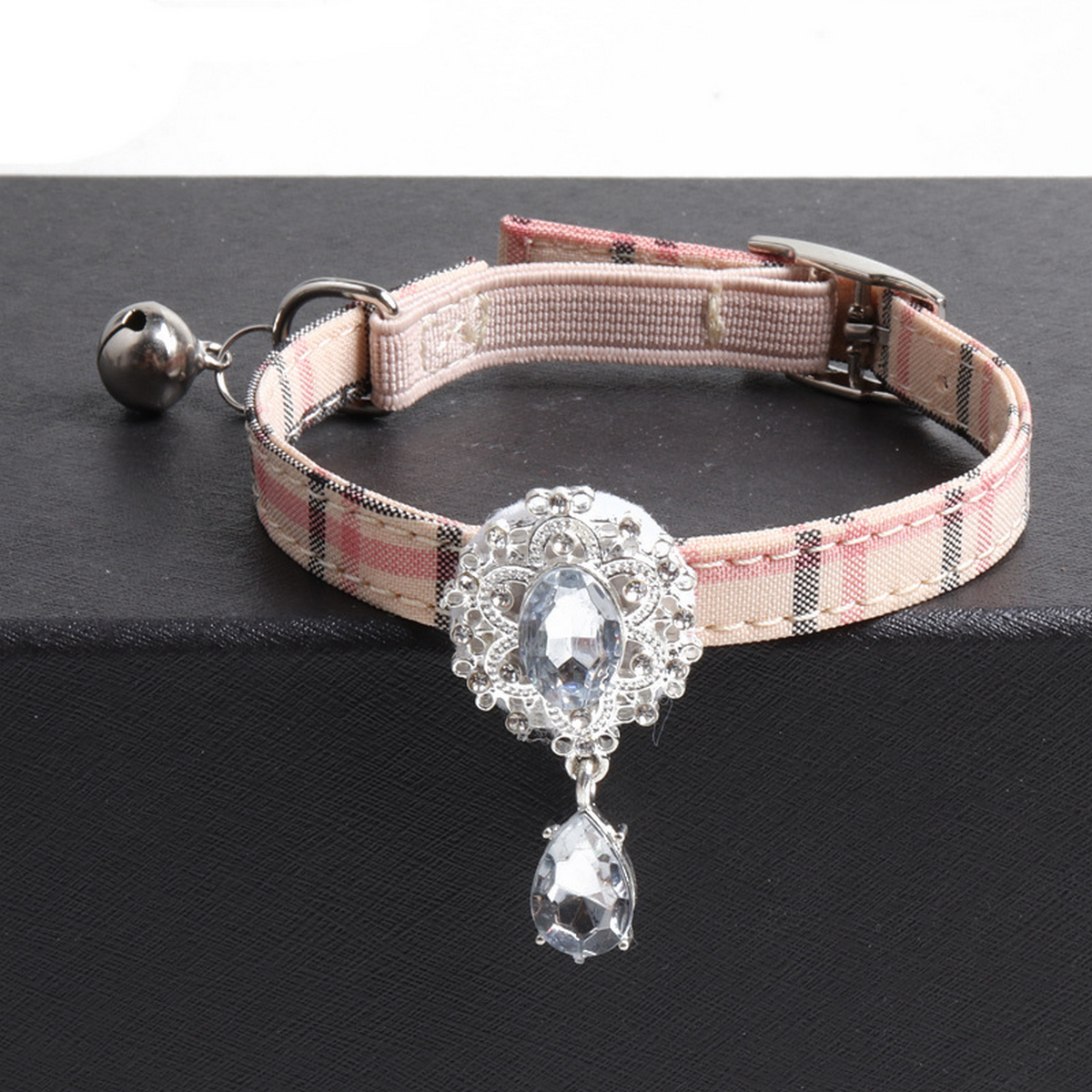 British Style Cat Collar – Gem Buckle & Pendant_CWMM7734