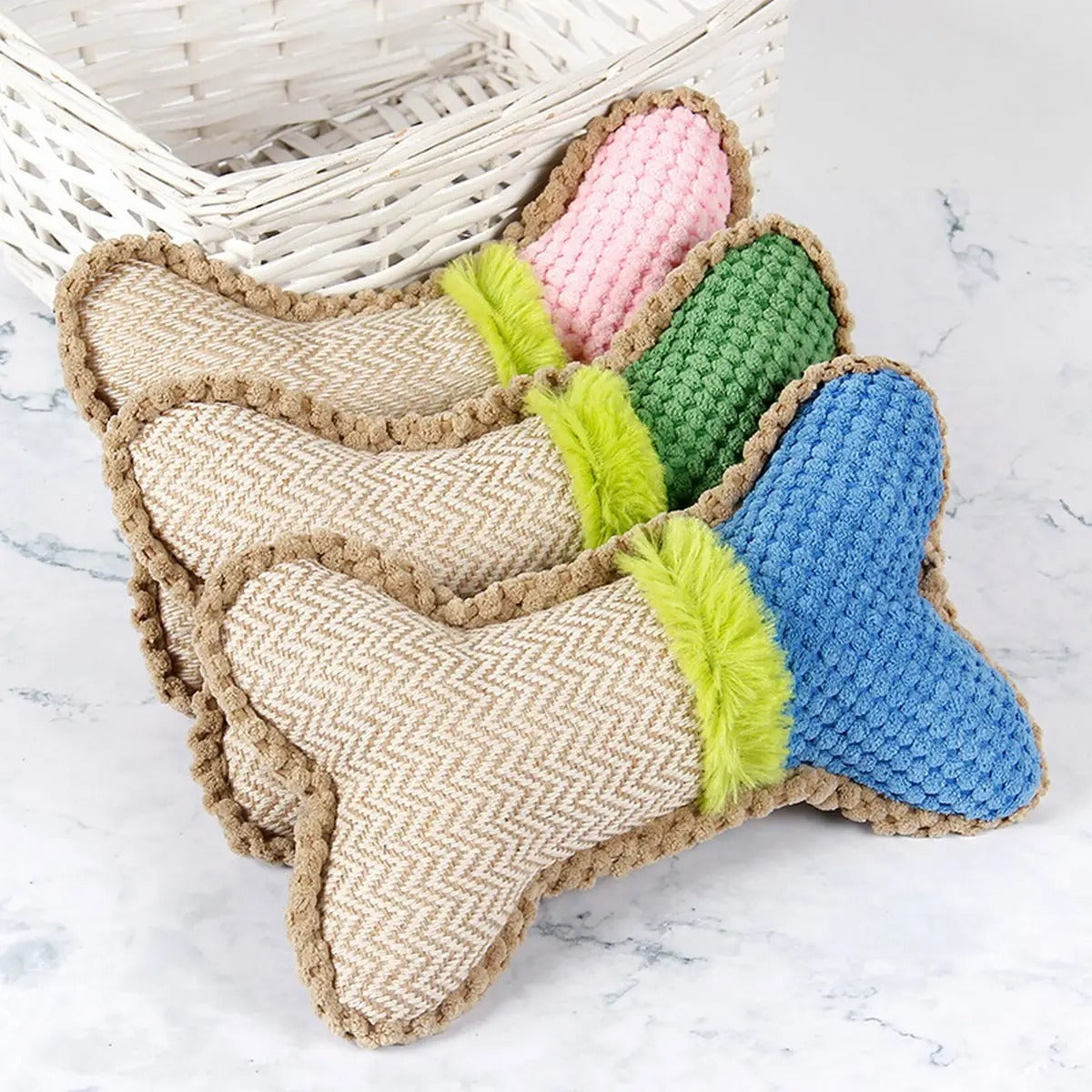 Corn Plush Bone Toy, Squeaky Chew Toy for Pets_CWMM5499