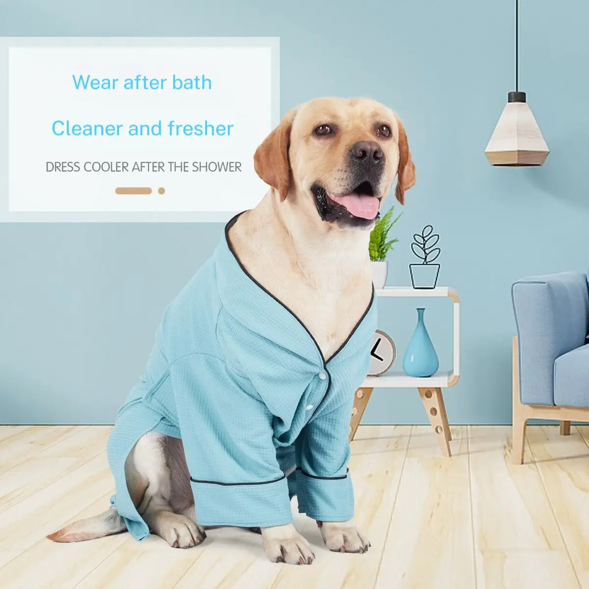 Dog Bathrobe Pajamas Soft Pet Loungewear Outfit_CWMM7465