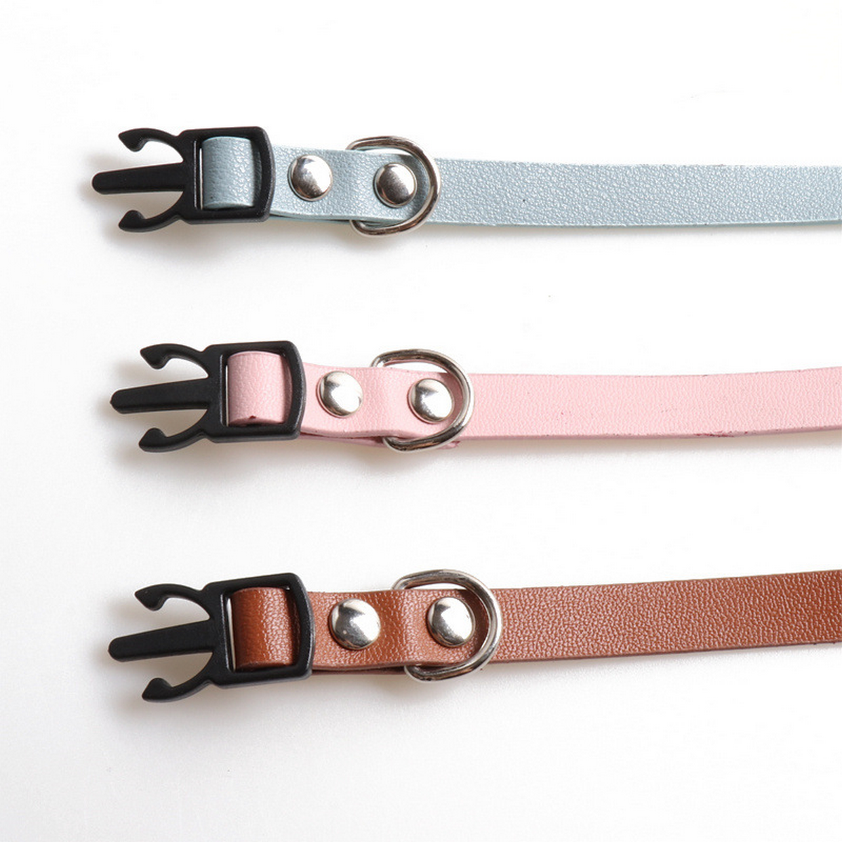 Macaron PU Cat Collar with Rhinestone Fishbone_CWMM7749