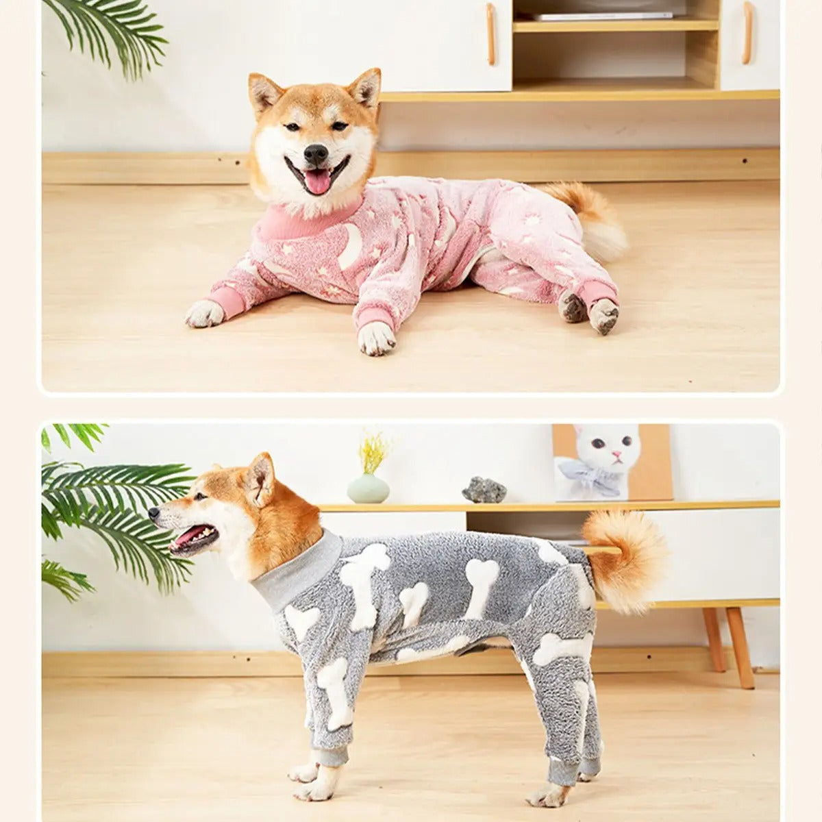 Fleece Winter Dog Coat Full Pajamas Small Dogs_CWMM7468