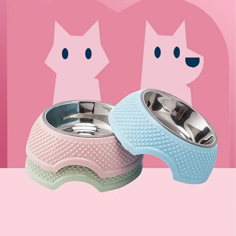 Peach Heart Granules Pet Bowl Large for Dog Cat_CWMM5247