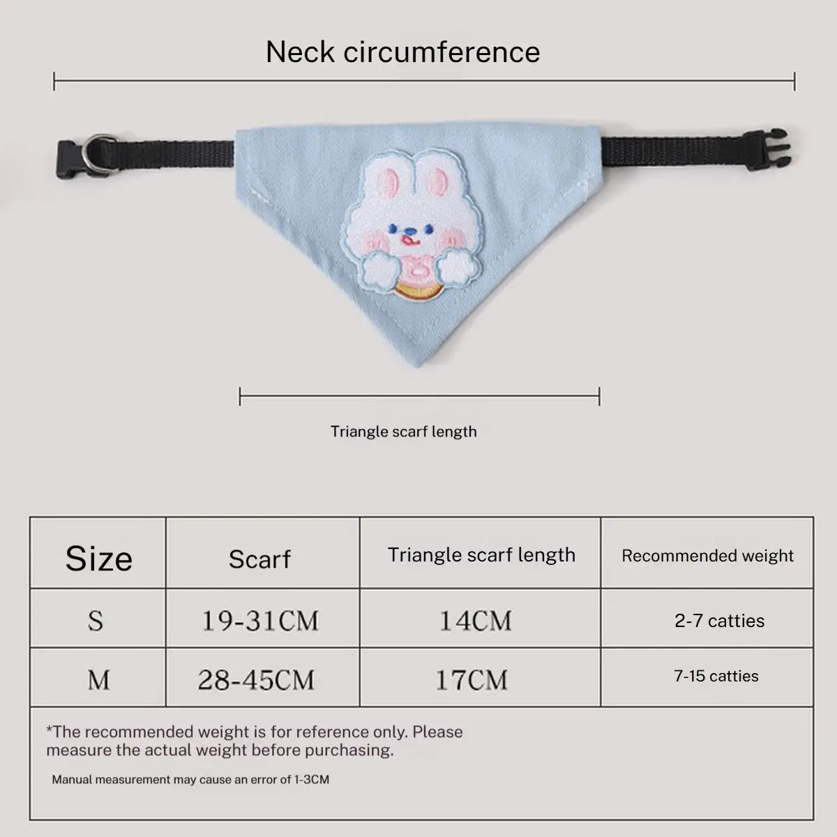 Dog Bandana Bib – Embroidered Bunny Scarf Collar_CWMM7258