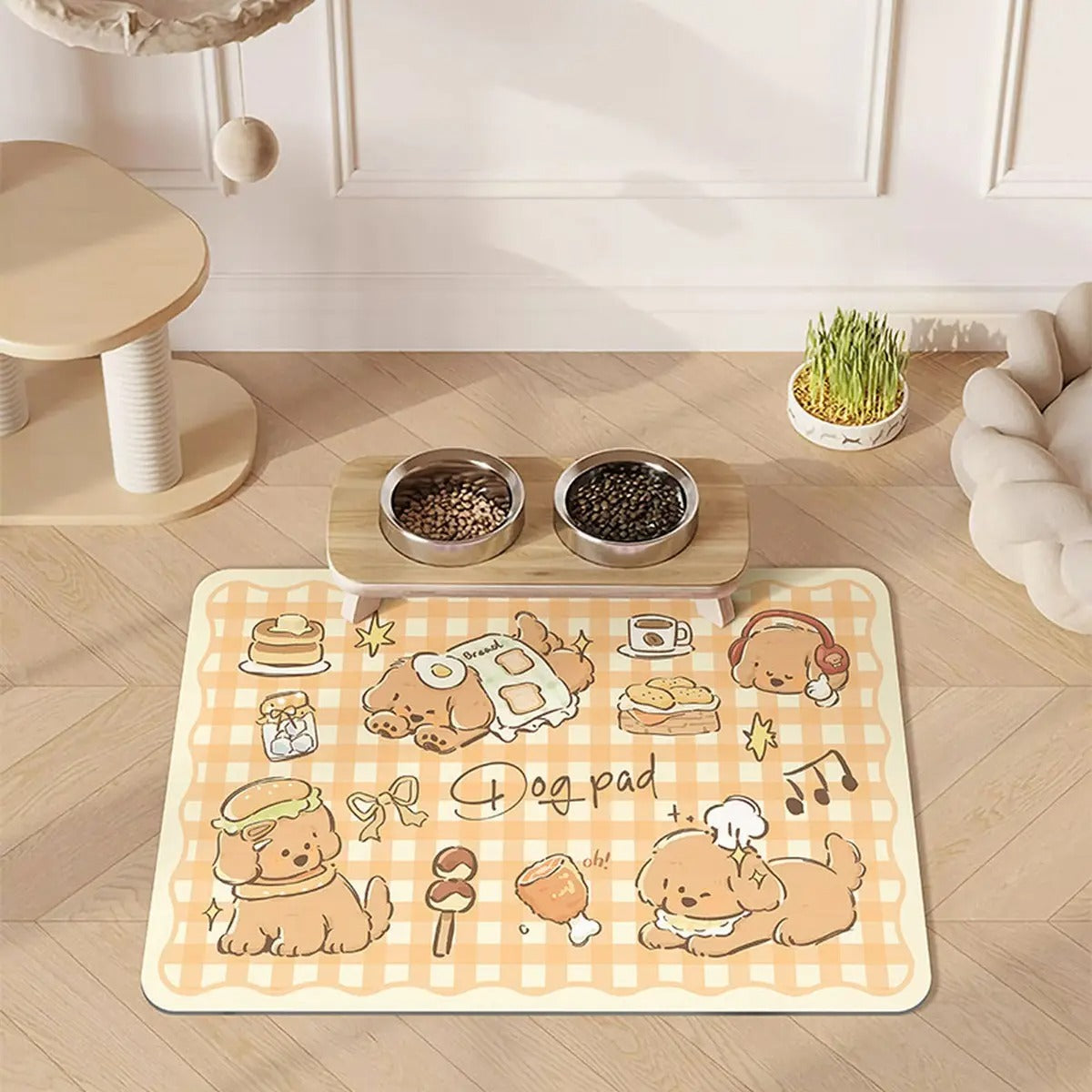Cartoon Pet Feeding Mat – Non-Slip & Easy Clea_CWMM6078
