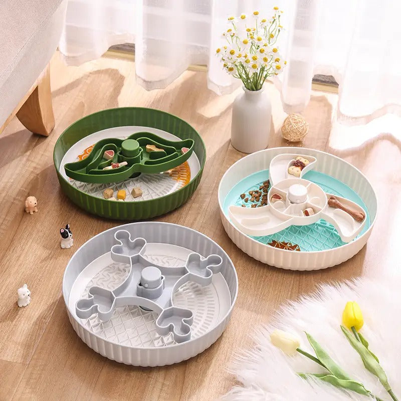 Beard Lick Rotating Slow Feeder Dog Cat Pet Bowl_CWMM5131