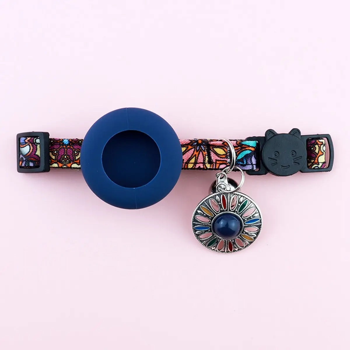 Boho AirTag Pet Collar with Retro Charm_CWMM5970