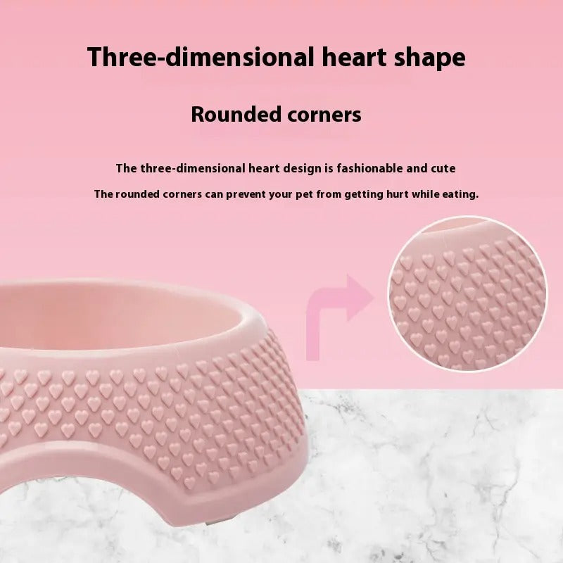 Peach Heart Granules Pet Bowl Large for Dog Cat_CWMM5247