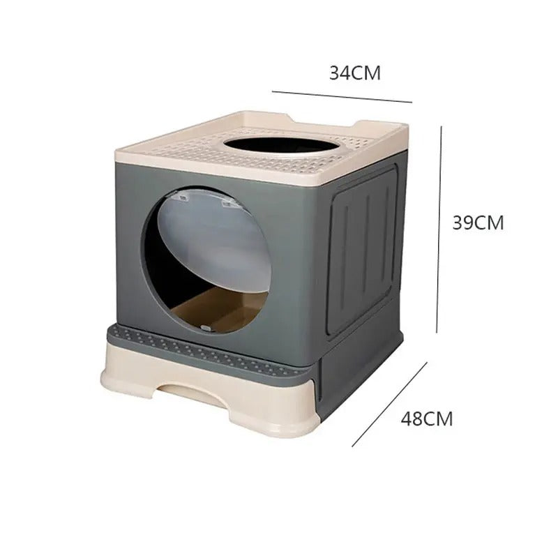 Enclosed Top-Entry Cat Litter Box with Drawer_CWMM5233