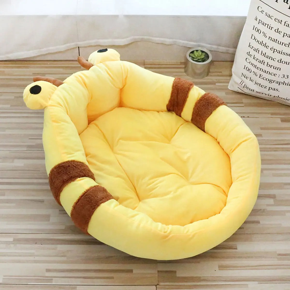 Cartoon Pet Bed Thick Plush High Back Dog Cat Nest_CWMM6455