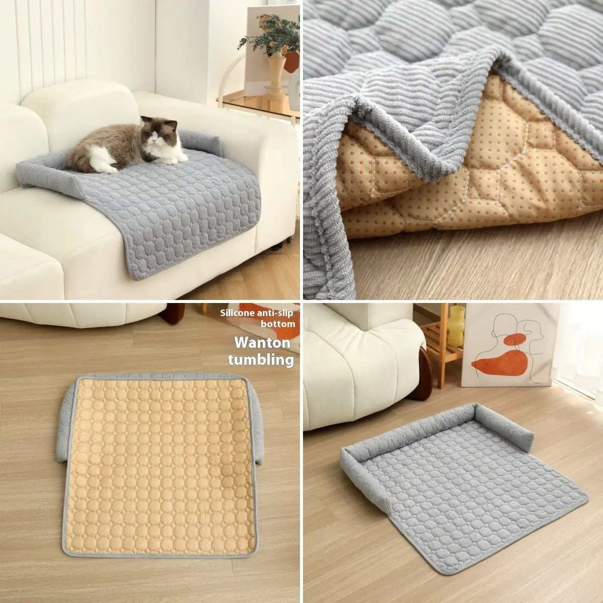 Corduroy Pet Sofa Cushion, Comfortable Dog Cat Bed_CWMM5273