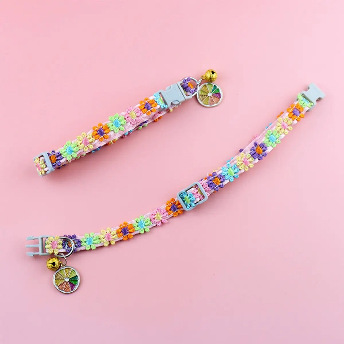 Colorful Lace Pet Collar with Bell for Cats & Dogs_CWMM5963