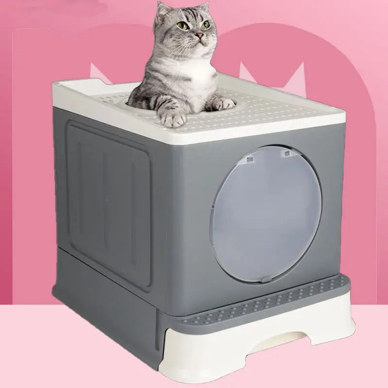 Enclosed Top-Entry Cat Litter Box with Drawer_CWMM5233