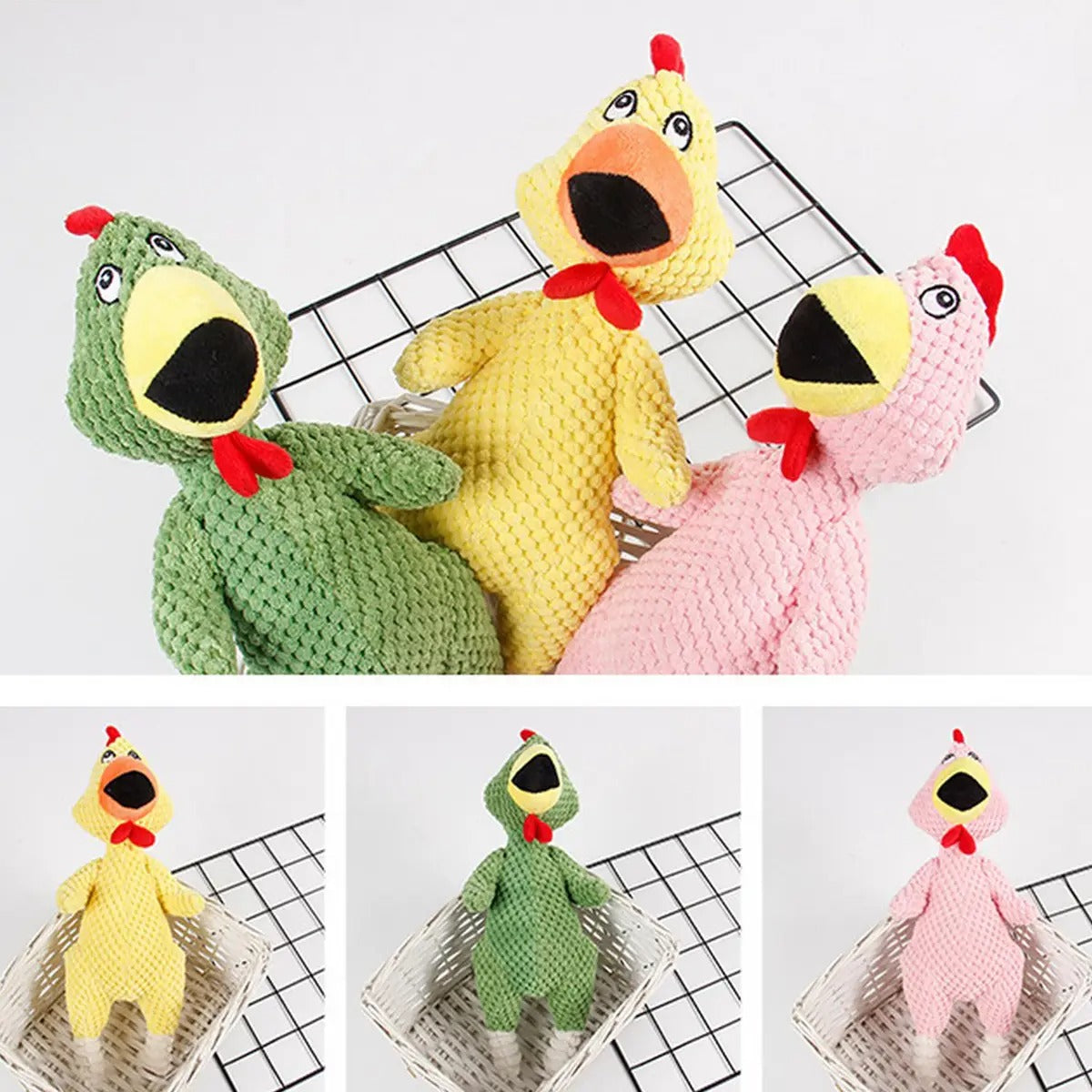 Durable Screaming Chicken Plush Toy for Dogs_CWMM5413