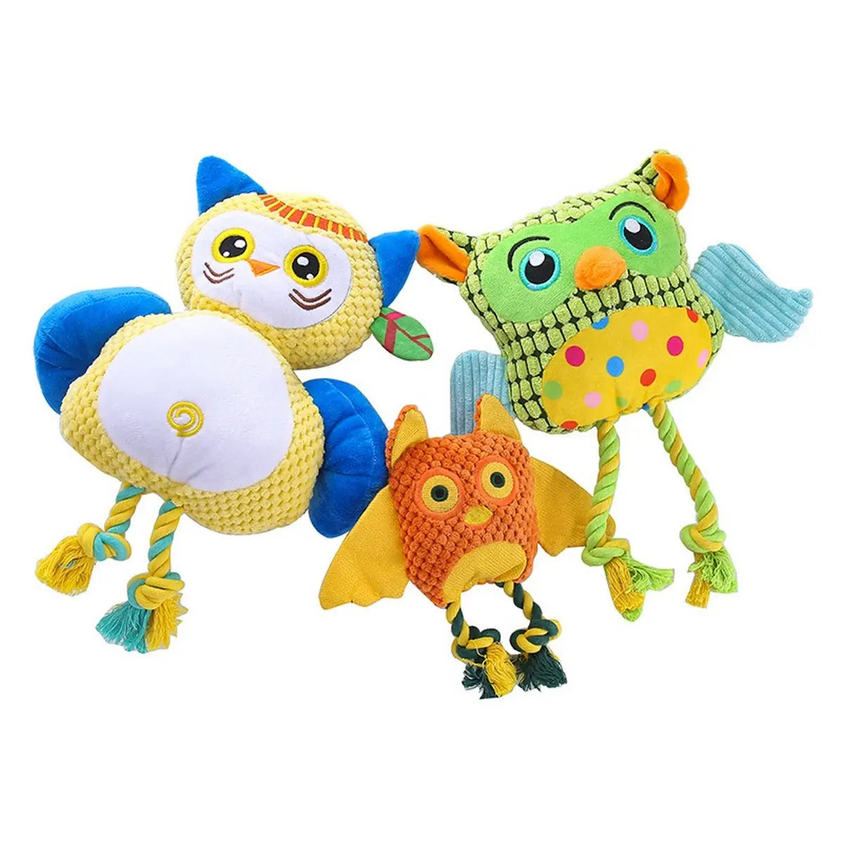 Colorful corn fleece owl toy-PP cotton filling_CWMM5451