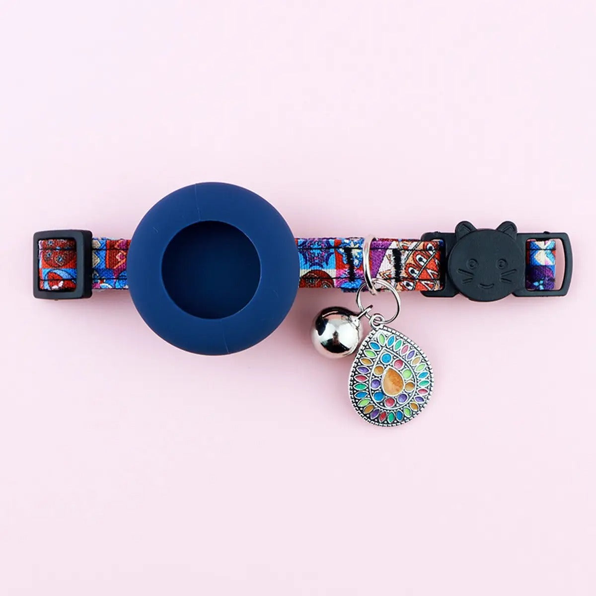 Boho AirTag Pet Collar with Retro Charm_CWMM5970