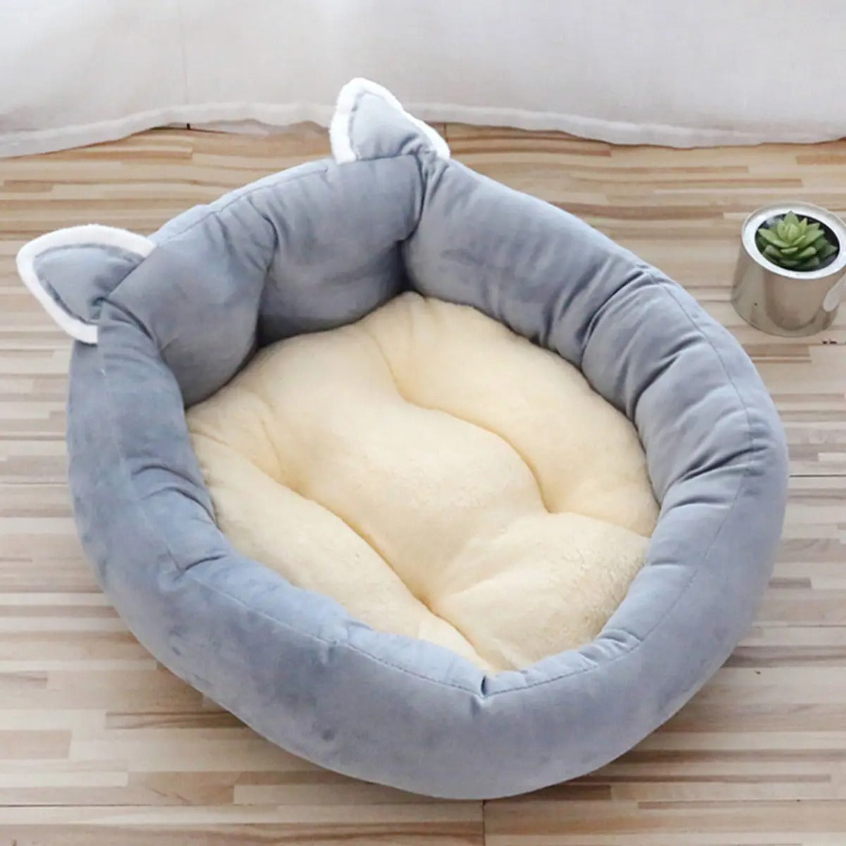 Cartoon Pet Bed Thick Plush High Back Dog Cat Nest_CWMM6455